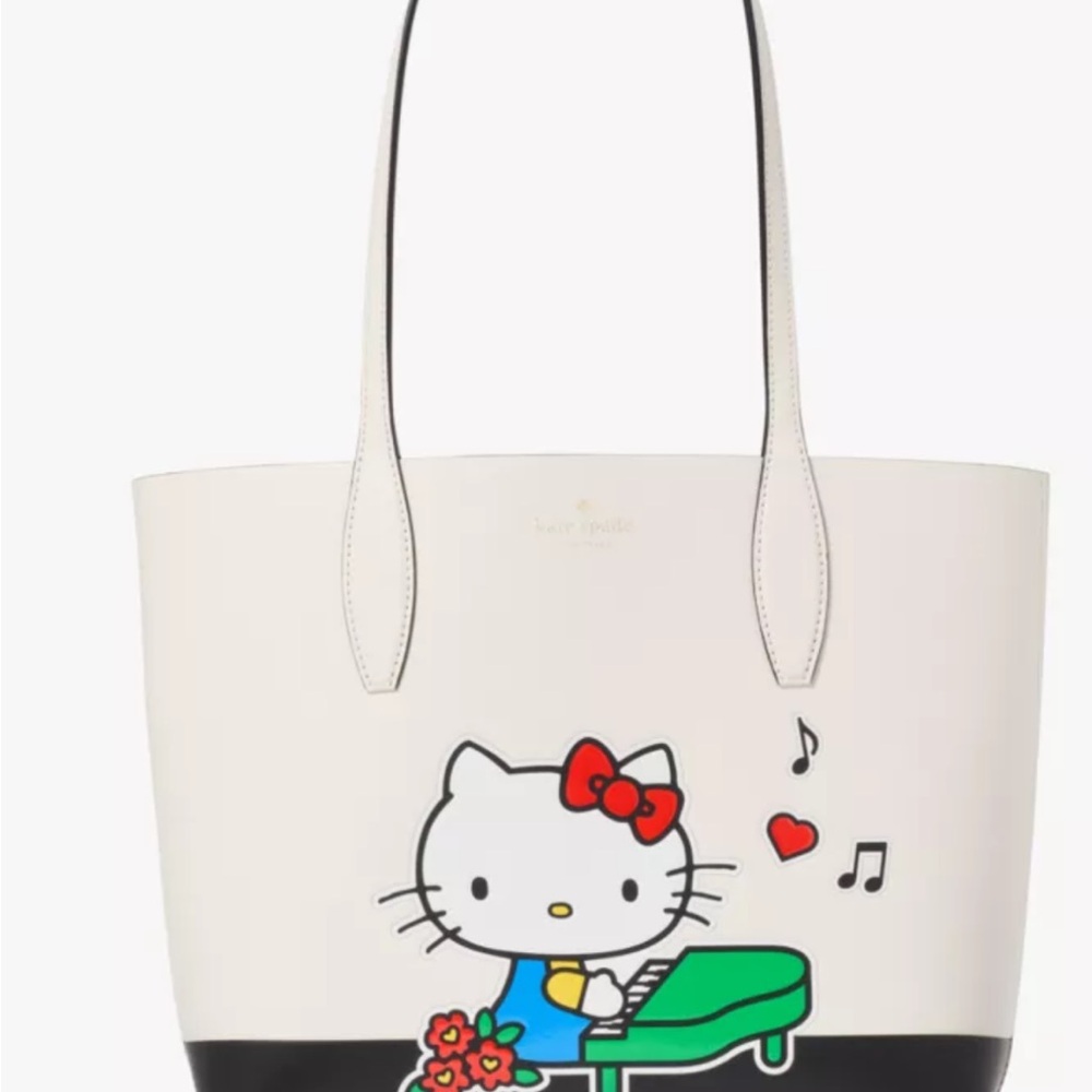 Kate Spade Hello Kitty White and Black Tote